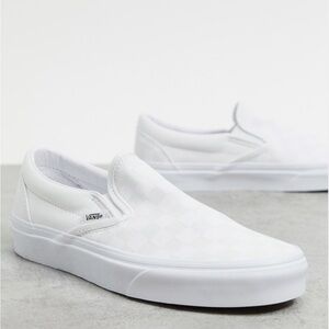 Vans Classic Slip-On Checkerboard True White size 5.5men/ 7 women